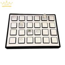 High Quality Ring Jewelry Display Tray Black With White 24 Sheets Ring Plate Ring Holder Jewelry Pallet Stand 2024 - buy cheap