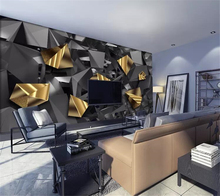 Wellyu papel de parede personalizado 3d de relevo geométrico de parede dourado fundo industrial de vento papel de parede 2024 - compre barato