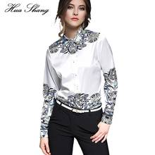 Women Autumn White Shirts Ladies Long Sleeve Turn Down Collar Floral Print Work Wear Office Shirts Plus Size Chiffon Blouse Tops 2024 - buy cheap