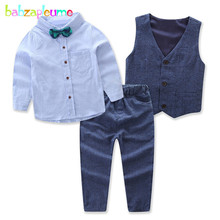 babzapleume 3PCS/2-7Years/Spring Autumn children clothes gentleman baby suit vest+t-shirt+pants toddler boys clothing set BC1582 2024 - buy cheap