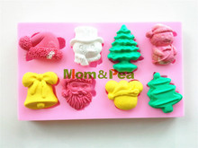 Mom&Pea 0476 Free Shipping Christmas Tree & Bell Shaped Silicone Mold Cake Decoration Fondant Cake 3D Mold 2024 - buy cheap