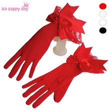 White Ivory Bridal Gloves Lace Finger Short Cheap elegant Wedding Party Accessories Black Red Wrist Length Wedding Gloves 2024 - buy cheap