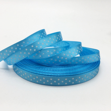 5yards/lot 3/8"(10mm) Sky blue Printing Dots Satin Ribbon Printed Polyester Ribbon DIY Bow Hair Wedding Handmade Materials 2024 - buy cheap