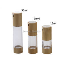 30ML AS Bamboo Cosmetic Airless Bottle Transparent Vacuum Lotion/Emulsion Press Pump Container, Foundation/Concealer Bottle 2024 - buy cheap