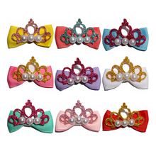 50PCS 5CM Chic Sequin Grosgrain Hair Bows With Pearls For Hair Clips Glitter Crown Hair Bow For Hairpins Headwear For Women 2024 - buy cheap