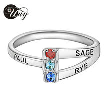 UNY Ring 925 Silver Mothers Personalized Anniversary Rings Valentine Gifts Customized DIY Birthstone Rings Engrave Heirloom Ring 2024 - buy cheap