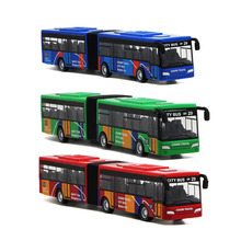 Double Track Trolley Bus Model Car Toys Voice Alloy Acoustic Light Pull Back Diecast Toy Car Tram Wheels Model for Children 2024 - buy cheap