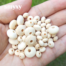 Wooden Flat Round Beads Loose Spacer Eco-Friendly Natural-Color Wood Beads for DIY Jewelry Making Accessories 2024 - buy cheap