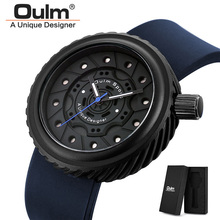 Oulm Men's Sports Chronograph Quartz Wrist Watches Army Silicone Sport Waterproof Men Watch relogio masculino erkek kol saati 2024 - buy cheap