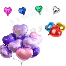 Globo de helio de aluminio con forma de corazón, suministros de Decoración de cumpleaños y boda, Multicolor, 10 piezas, 25cm, 5Z 2024 - compra barato