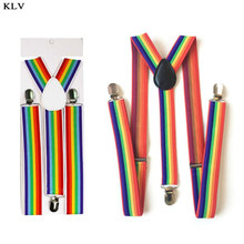 Children Rainbow Strap Clip Colorful Striped Baby Suspenders Belt Boys and Girls Fashion Straps Anti-drop Belts Buckle 2024 - buy cheap