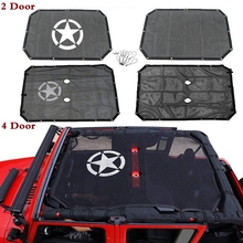 Durable For Jeep Wrangler  JK JKU Mesh Sun Shade Full Top Cover UV Protection with Storage Pockets  2/4 Door 2024 - buy cheap