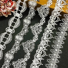 GXINUG 1 Yard White Exquisite Eyelash Flower Lace Cloth Wrap Knitting Embellishments DIY Patchwork Craft Lace Trims Scrapbooking 2024 - buy cheap