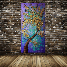 New Handmade Large Golden Tree Paintings Modern Canvas Art Oil Painting Knife For Home Living Room Hotel Decor Wall Art Picture 2024 - buy cheap