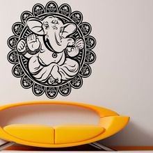 ZOOYOO Ganesha Wall Stickers Home Decor Elephant Lord Vinyl Art Wall Decal Sticker Removable Waterproof 2024 - buy cheap