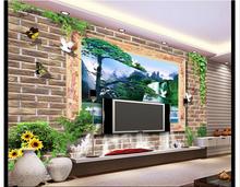 Papel de parede 3d novo personalizado, papel de parede 3 d com estampa chinesa tipo cascata, mural de decoração para casa 3 d 2024 - compre barato