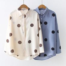 Fashion Polka Dot OL Blouse Ladies Long Sleeve Turn-down Collar Shirt Tops Women Chiffon Shirts Office Women Clothes 2019 2024 - buy cheap