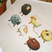 Hand dyed cotton linen/canvas fabric dyeing cloth placemats handmade aprons mouse pads Patchwork 30X30cm sheep group 2024 - buy cheap