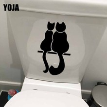 YOJA 14.1X23.1CM WC Toilet Decal Cute Cat Bedroon Home Decoration Wall Sticker T5-0245 2024 - buy cheap