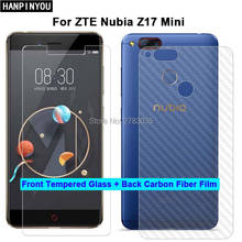 For ZTE Nubia Z17 Mini 5.2" 2 Pcs= Soft Back Carbon Fiber Film + Ultra Thin Clear Premium Tempered Glass Front Screen Protector 2024 - buy cheap
