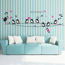 Happy birds music song wall stickers living room bedroom TV sofa Background wall decals decoration art Mural poster 2024 - buy cheap