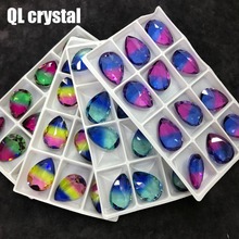 QL Crystal Tourmaline Glass Crystal 18x25mm Drops Pointback Fancy Stone for DIY garment bags shoes Jewelry accessory 2024 - buy cheap