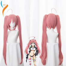 Peruca para cosplay do anime essa hora de eu, cabelo longo e rosa, liga de cavalo, fantasia milim nava 2024 - compre barato