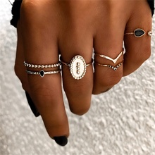 VOVA 2019 acepta joyería personalizada anillo de cristal conjunto europeo y americano con incrustaciones de diamantes de imitación de moda par anillo mujer fiesta regalo 2024 - compra barato
