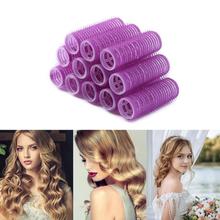 12 pçs rolos de cabelo auto aperto agarrar qualquer tamanho casa salão beleza diy ferramentas estilo cabelo cabeleireiro rolos rolo 2024 - compre barato