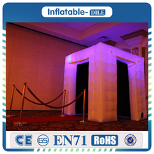 Free Shipping Portable 2.4m*2.4m*2.4m Inflatable Photo Booth With 12 Colors LED Changing For Weddings(one door or two doors) 2024 - buy cheap