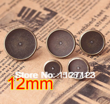 Free shipping!!!500sets 12mm Bronze Stud Earring Blanks Base Tray Bezel Cameo Setting Post Bullet Stopper Back 2024 - buy cheap