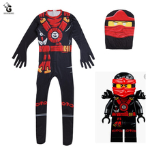 Fantasia ninja infantil para meninos, macacão para halloween e festa de natal, vestido de ninja anime para crianças 2024 - compre barato