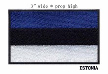 Parche bandera bordada de 100% ancho de 3 pulgadas, parche de hierro con logo de estoniacina, planchado/cosido 2024 - compra barato