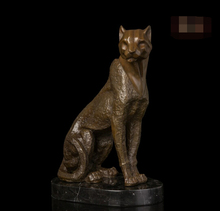 Abstract Art Sculpture Bronze Copper Marble Base Leopard Cheetah Statue Figurine 2024 - buy cheap