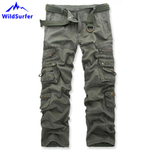 WildSurfer Cotton Plus Size Men Overalls Pants Pantalon Trekking Homme Mens Multi Pocket Military Tactical Trousers Hiking WP100 2024 - buy cheap