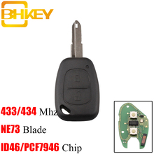 BHKEY 2Buttons 433Mhz Remote Car key For Renault PCF7946 Chip NE73 Blade For Renault CLIO SCENIC KANGOO Car Key Fob Case 2024 - buy cheap