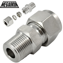 MEGAIRON 1/2" 6mm Double Ferrule Tube Pipe Fittings Threaded Male Connector Stainless Steel SS 304 2024 - buy cheap