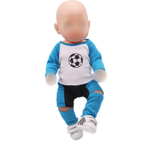 Doll clothes sport outfit ball suit blue Soccer uniform fit 43 cm baby dolls and 18-inch girl dolls clothing accessories f265 2024 - buy cheap