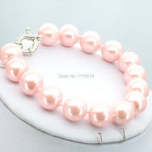 Oferta especial de presentes de natal para meninas 10mm vidro rosa contas de pérola bracelete de joias design para mulheres 2024 - compre barato