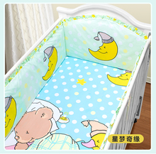 Promotion! 5PCS Cartoon Baby Bedding Set Curtain Crib Bumper Baby Cot Sets (4bumper+sheet ) 2024 - buy cheap