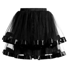 Curto Underskirt Anáguas Para Vestido de Noiva vestido de Noite Duas Camadas de Tule Tutu Saias Com a Borda Da Fita Crinolina Adulto 2024 - compre barato