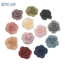 50pcs/lot 2'' Cute Seersucker Fabric Burned Rose Flower with Full Lined Hair Clip Girl Chic Headwear Accessory TH286 2024 - buy cheap