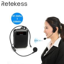 RETEKESS PR16R 12W megáfono amplificador de voz portátil FM altavoz micrófono para profesores altavoz con reproductor Mp3 para reuniones 2024 - compra barato