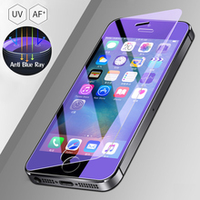 Película de vidro temperado 9h para iphone, película protetora anti luz azul para tela de iphone 13, 12, mini, 11 pro, x, xs max, xr, 5 partes, se 2020 2024 - compre barato