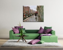 Handmade Caliigraphy Modern Abstract Canvas Wall Art Painting Hand-painted America Featured Streetscape Rainy Day Oil Paintings 2024 - buy cheap