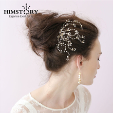 HIMSTORY-horquillas de boda hechas a mano con flores de cristal, tocado para el pelo para mujer, accesorios 2024 - compra barato