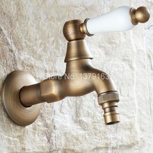 Antique brass White Lever Wall Mounted Mop Water Tap Garden Washing Machine Copper Faucet aav105 2024 - buy cheap