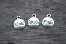 30pcs--Miracles Charms Antique Tibetan Silver Tone Miracles Charm pendants 15 x 12mm 2024 - buy cheap