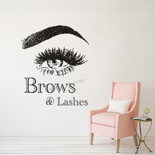 Brows Lashes Logo Wall Decal Beauty Make Up Studio Décor Eyebrow Comestics Wall Sticker Vinyl Beauty Salon Vinyl Posters AZ824 2024 - buy cheap