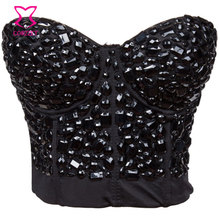 Bralette Punk Rave hecho a mano con cuentas para mujer, sin tirantes corpiño, Top, sostén sensual de mujer, sujetador exótico de realce XXL 2024 - compra barato